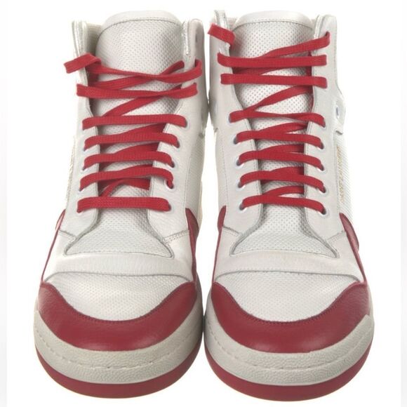 Saint Laurent Leather Colorblock Sneakers - Picture 4 of 5